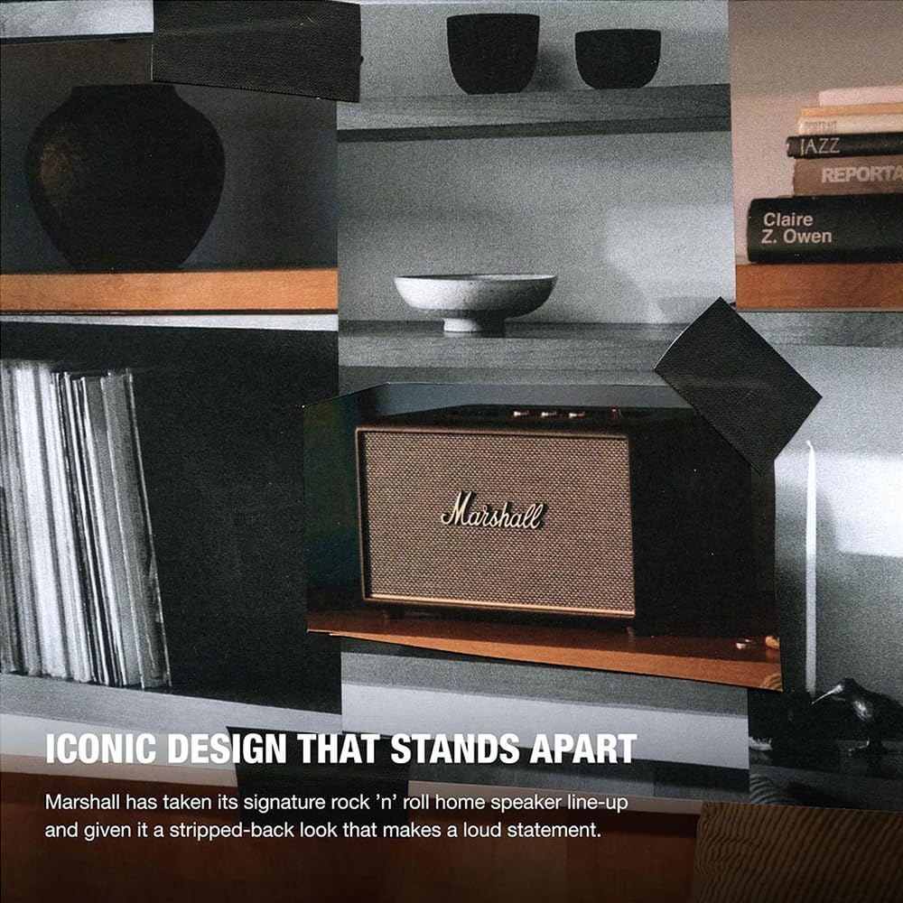Marshall Stanmore III Wired Connectivity Home Speaker with Bluetooth 5.2 & RCA or 3.5mm Input - Black
